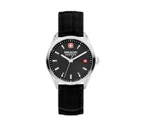 Swiss Military SMWGB2200140 Women's Analogue Quartz Watch with Leather Strap, Black