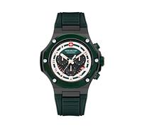 Swiss Military SMWGO0000640 Men's Analogue Quartz Watch with Silicone Strap, Green, Strap.