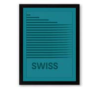 Swiss Modernism Minimalist Framed Wall Art Print A2 (59.4×42cm) Black, Wall Decor for Living Room, Bedroom, Office & Home, Ready to Hang, Art Gift
