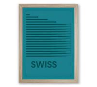 Swiss Modernism Minimalist Framed Wall Art Print A2 (59.4×42cm) Oak, Wall Decor for Living Room, Bedroom, Office & Home, Ready to Hang, Art Gift