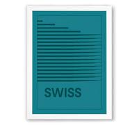 Swiss Modernism Minimalist Framed Wall Art Print A3 (42×29.7cm) White, Wall Decor for Living Room, Bedroom, Office & Home, Ready to Hang, Art Gift