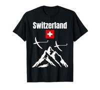 Swiss Mountain Gliding Sailplane Pilot Switzerland Flag T-Shirt