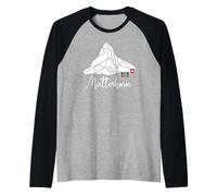 Swiss Mountain Matterhorn Switzerland Hiking Souvenirs Raglan Baseball Tee