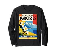 Swiss Narcissus Lake Geneva Vaud Riviera Long Sleeve T-Shirt
