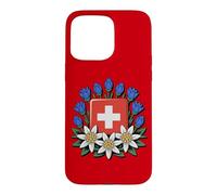 Swiss National Day Bundesfeier Alpine Flowers Case for iPhone 15 Pro Max