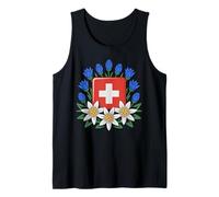 Swiss National Day Bundesfeier Alpine Flowers Tank Top