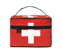 Swiss National Flag Print Makeup Case - Large Capacity Organizer for Travel or Home