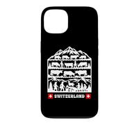 Swiss Papercut folk art cows coming down from the Alps Case for iPhone 13