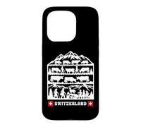 Swiss Papercut folk art cows coming down from the Alps Case for iPhone 15 Pro