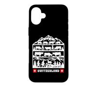 Swiss Papercut folk art cows coming down from the Alps Case for iPhone 16 Plus