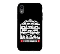 Swiss Papercut folk art cows coming down from the Alps Case for iPhone XR