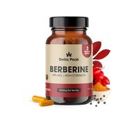Swiss Peak Berberine 5250mg Per Serving, High Strength 99% HCL, Enhanced with Ceylon Cinnamon & Black Pepper Extract, 90 Vegan Capsules, 3 Month Supply, UK Made, Non-GMO, Gluten Free