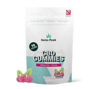Swiss Peak, High-Strength 3200mg CBD Cherry Flavoured Gummies, 70 Gummies Per Tub, Non-GMO, All Natural & No THC, Vegan, Gluten-Free | UK-Made
