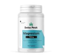 Swiss Peak Magnesium 750mg with Zinc | 180 High-Strength Tablets | Supports Sleep, Skin, Bones & Immune System | UK Made, Lab-Tested, Vegan-Friendly