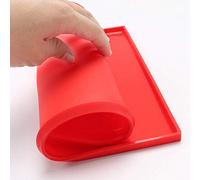 Swiss Roll Cake Mat Flexible Baking Tray Sheet Jelly Roll Pan Silicone (Red)