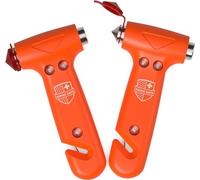 Swiss Safe 5-in-1 Car Safety Hammer (2-Pack), Emergency Escape Tool with Car Window Breaker and Seatbelt Cutter for First Responders and Roadside Safety Kits