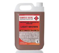 Swiss Seal | BUFF/LIGHT BROWN Coloured Imprinted Concrete Sealer GLOSS FINISH + ANTI-SLIP | Colour Tinted Driveway & Patio Sealant - Wet Look | (3 x 5 Litre)