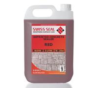 Swiss Seal | RED Coloured Imprinted Concrete Sealer GLOSS FINISH + ANTI-SLIP | Colour Tinted Driveway & Patio Sealant - Wet Look | Colour Tint Sealant For Outdoor Concrete Floor (5 x 5 Litre)