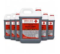 Swiss Seal | SLATE GREY Coloured Imprinted Concrete Sealer GLOSS FINISH + ANTI-SLIP | Colour Tinted Driveway And Patio Sealant - Wet Look | Colour Tint Sealant For Outdoor Concrete Floor (5 x 5 Litre)