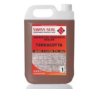 Swiss Seal | TERRACOTTA Coloured Imprinted Concrete Sealer GLOSS FINISH + ANTI-SLIP | Colour Tinted Driveway & Patio Sealant - Wet Look | Colour Tint Sealant For Outdoor Concrete Floor (2 x 5 Litre)