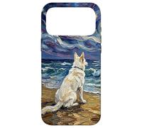 Swiss Shepherd Starry Night White GSD at the Beach Artwork Case for iPhone 17 Pro Max