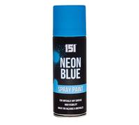 Swiss Signature 3 x 151 Neon Blue 200ml / 1x Pair of Disposable Gloves, Spray Paint Aerosol Fluorescent Bright Graffiti (Banksey) Matt Finish