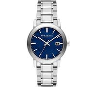 Swiss Silver Blue Date Dial 38mm Unisex Men Women Stainless Steel Wrist Watch The City BU9031