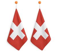 Swiss Switzerland Flag Hand Towels for Bathroom Quick-Dry Soft Absorbent Towels with Hanging Loop for Hotel Spa Kitchen 2PCS