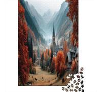 Swiss Valley in Autumn Jigsaw Puzzles Quaint Village Challenge Toy Educational Games Home Decoration for Adults& Teenager Age 14 Years Up 38x26cm/1000pcs