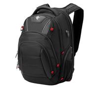 Swissdigital Design Men's Laptop Backpack for College and Business Travel with Integrated USB Charging Port and RFID Protection Fits Laptops up to 15.6 in, Black | J14-BR, Dark Grey, M, Commuting