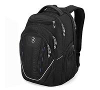 Swissdigital Terabyte TSA-Friendly Water-Resistant Large Backpack, Business Laptop Backpack for Men with USB Charging Port/RFID Protection Big School Bookbag Fits up to 15.6" Travel Laptop Backpack