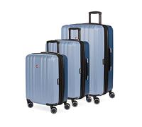 SwissGear Duet Hardside Expandable Luggage with Spinner Wheels, Light Blue/Navy, 3-Piece Set (19/24/28), Duet Hardside Expandable Luggage with Spinner Wheels