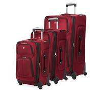 SwissGear Sion Softside Expandable Roller Luggage, Burgundy, 3-Piece Set (21/25/29), Sion Softside Expandable Roller Luggage
