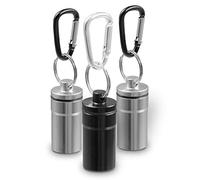 SWISSHOME Pocket Ashtray Set (3 Pieces) with Carabiner. 100% Waterproof & Odour-Proof, Multifunctional for Travelling for Hobby & Leisure, Premium Quality, Black/Silver