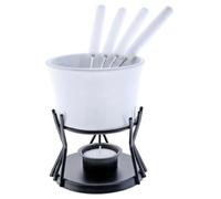 Swissmar F66321 Kindle Chocolate Fondue Set 7-Piece, Ceramic/Stainless Steel, White, 250ml, Tealight Candle Heated/Microwave and Oven Safe, Dishwasher Safe, Gift Boxed