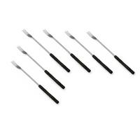 Swissmar Set of 6 Cheese Fondue Forks, Dark Wood Handles