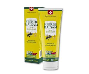 SwissMedicus Horse Balm with Bee Venom & 25 Herbs - Cool and Warm at the Same Time - for Massaging the Skin in the Area of Stressed Back & Joints (75 ml)