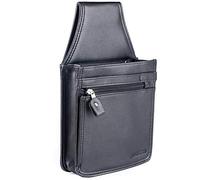 SWISSONA Waiter's Money Bag in Black for Notes and Coins Hard Wearing Synthetic Leather,Waiter Holster