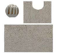 SWISSPACK 60X40/80x50 CMS Microfiber Bath Mat for Bathroom, Non-Slip Super Absorbent Machine Washable Extra Soft Thick Floor Foot Rugs (STONE BOBBLE TWIN SET, 80CMS X 50CMS + 50CMS X 40CMS)