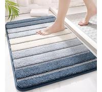 SWISSPACK BIG SIZE! 50X80 CMS Microfiber Bath Mat for Bathroom, Non-Slip Super Absorbent Machine Washable Extra Soft Thick Floor Foot Rugs (BLUE)