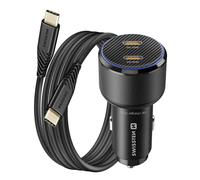 Swissten 20W and 30W Power Delivery 2x USB-C Car Power supply with USB-C Cable