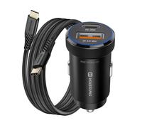 Swissten 20W USB-C / USB-A Car Charger for Smartphones with 1m 60W USB-C Cable