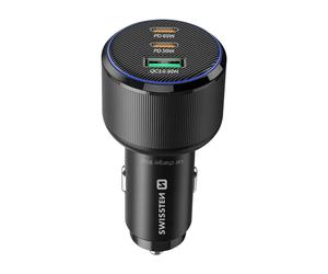 Swissten 2x USB-C Power Delivery 95W and USB 3.0 30W Quick Charge Car Charger