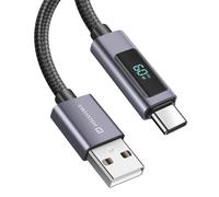 Swissten 3A reRecharging and Sync USB to USB-C 60W Cable 1.5m with LED Screen
