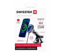 Desconocido Swissten Magnetic Car Holder with Wireless Charger 15W (MagSafe Compatible)