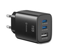 Swissten 65W Dual USB-C Power Delivery Charger with USB-A Quick Charge 3.0 18W