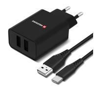 Swissten Dual USB 2.1A Smart IC Power supply + USB-C Cable