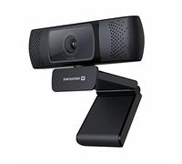 Swissten Webcam Full HD 1080p 30fps, Auto Focus, Stereo Audio, Omnidirectional Microphone for Skype, Zoom, FaceTime, Hangouts, Windows, Androis, iOS - Colour Black