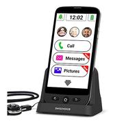 SWISSVOICE S510-C Senior Mobile Phones for Elderly with Lanyard and Charging Dock - Big Button Mobile Phone - Unlocked SIM Free Easy Smartphones for Seniors - SOS button.