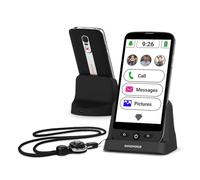 SWISSVOICE - Smartphone S510-C + Charging Cradle + Neck Strap - Easy to use - Big Buttons - SOS Geolocation Button - Smartphone Seniors 4G - Unlocked - Black